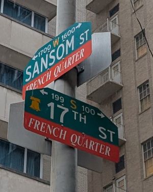 Photo of the street sign at 17th and Sansom