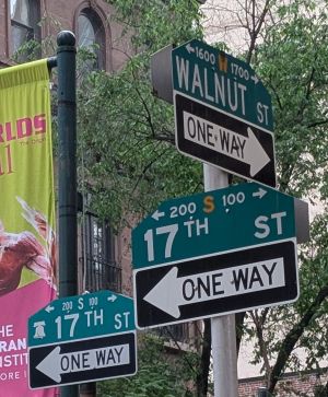 Photo of the street sign at 17th and Walnut