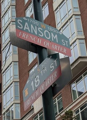 Photo of the street sign at 18th and Sansom